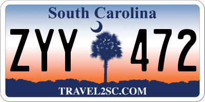 SC license plate ZYY472