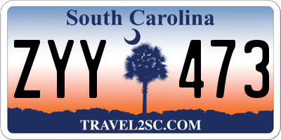 SC license plate ZYY473