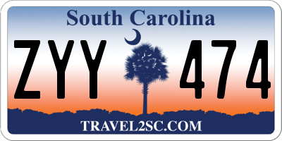 SC license plate ZYY474