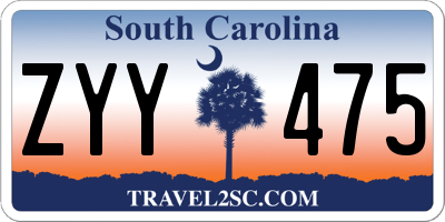 SC license plate ZYY475