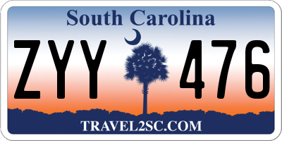 SC license plate ZYY476