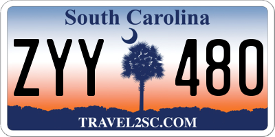 SC license plate ZYY480
