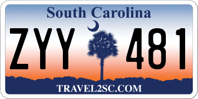 SC license plate ZYY481