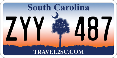 SC license plate ZYY487