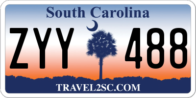 SC license plate ZYY488