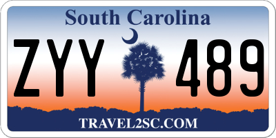 SC license plate ZYY489