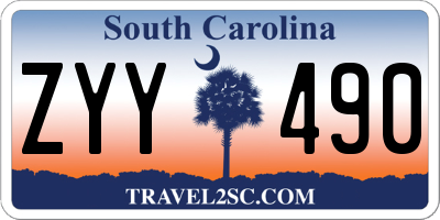 SC license plate ZYY490