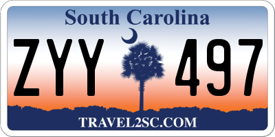 SC license plate ZYY497
