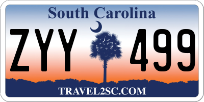 SC license plate ZYY499