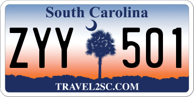 SC license plate ZYY501