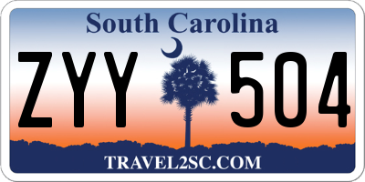 SC license plate ZYY504