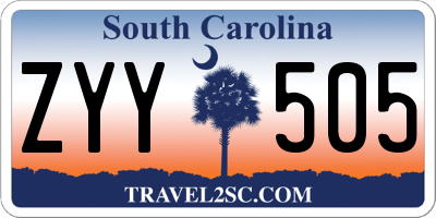SC license plate ZYY505