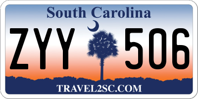 SC license plate ZYY506