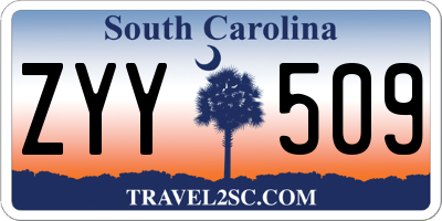 SC license plate ZYY509