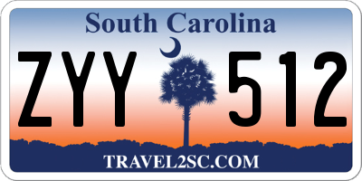 SC license plate ZYY512