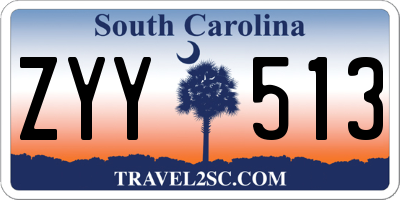 SC license plate ZYY513