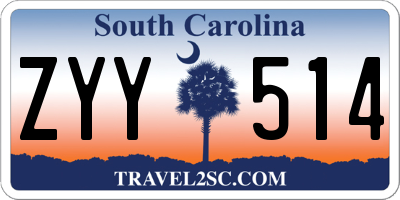 SC license plate ZYY514