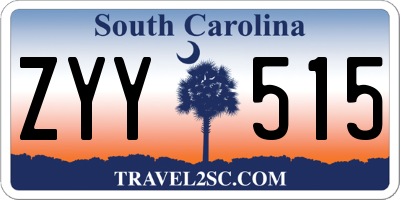 SC license plate ZYY515