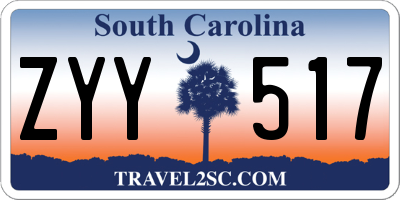 SC license plate ZYY517