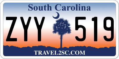 SC license plate ZYY519