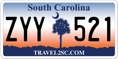 SC license plate ZYY521