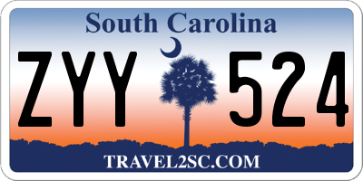 SC license plate ZYY524