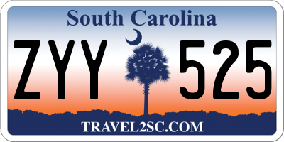 SC license plate ZYY525