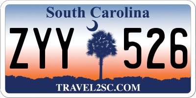 SC license plate ZYY526