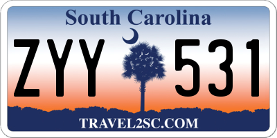 SC license plate ZYY531