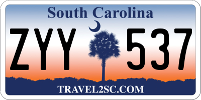 SC license plate ZYY537