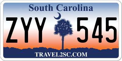 SC license plate ZYY545