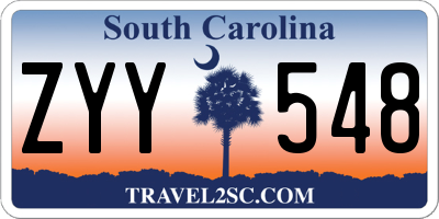 SC license plate ZYY548
