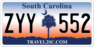 SC license plate ZYY552