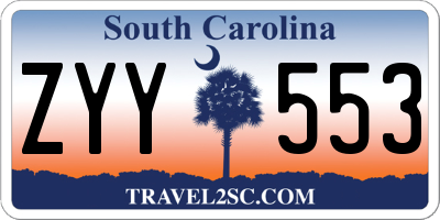SC license plate ZYY553