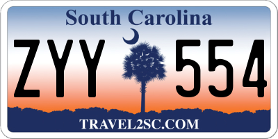 SC license plate ZYY554