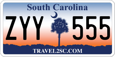 SC license plate ZYY555
