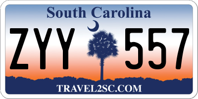 SC license plate ZYY557