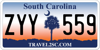 SC license plate ZYY559