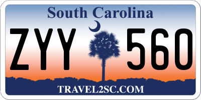SC license plate ZYY560