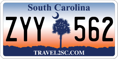 SC license plate ZYY562