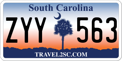 SC license plate ZYY563