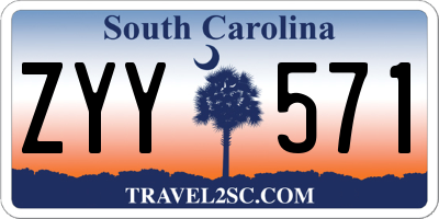 SC license plate ZYY571