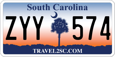 SC license plate ZYY574