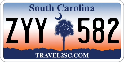 SC license plate ZYY582