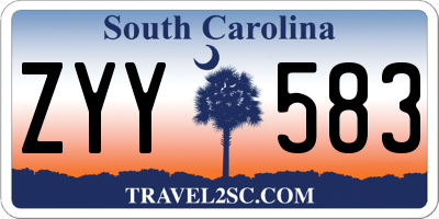 SC license plate ZYY583