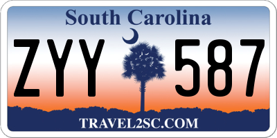 SC license plate ZYY587