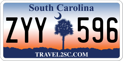 SC license plate ZYY596