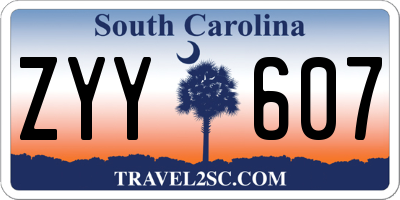 SC license plate ZYY607