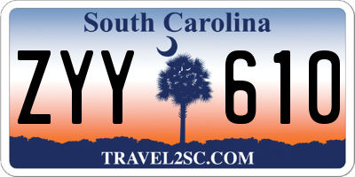 SC license plate ZYY610