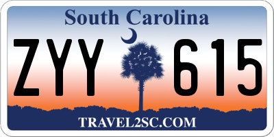 SC license plate ZYY615